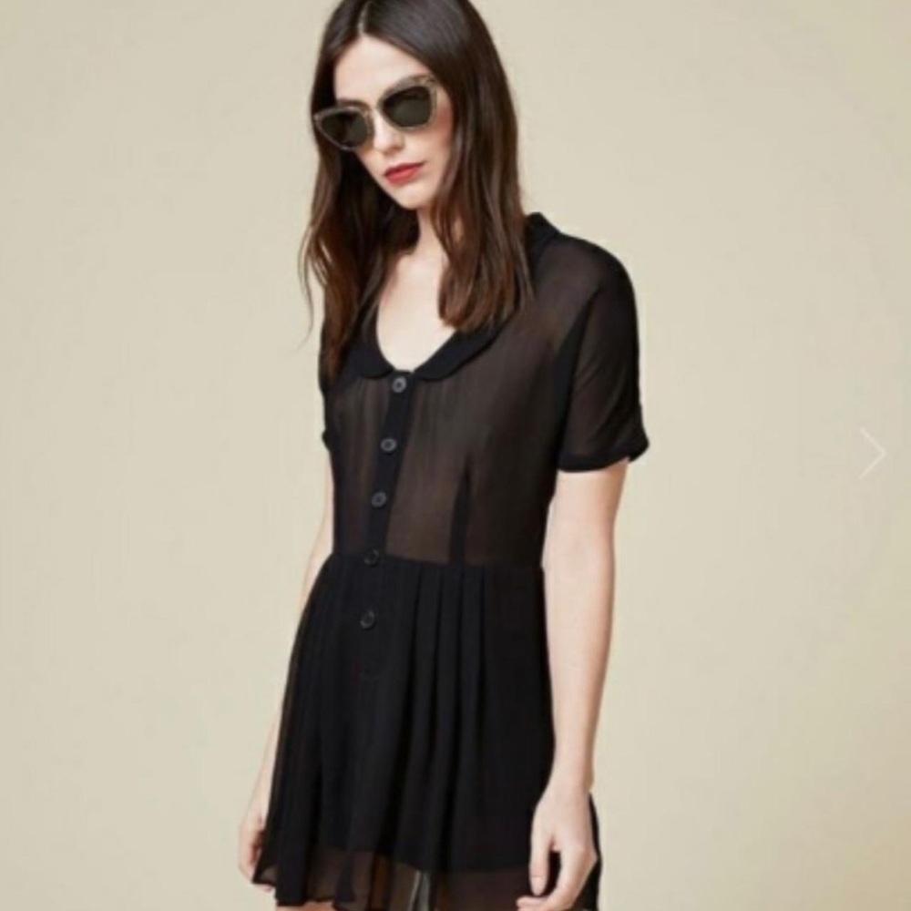 Reformation Deep Red Sheer Romper - Picture 12 of 14